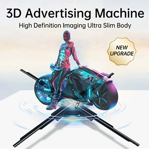 [65CM裸眼3d风扇全息投影仪led旋转无屏显示空中成像立体广告机]