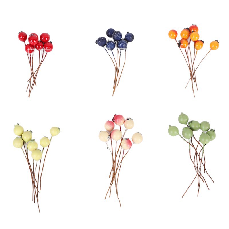 Artificial Berries DIY Materials Wreath Christmas Vine Decoration Red Fruit Accessories Cross-Border Hot-Selling Photography Props