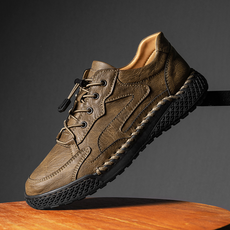 Autumn And Winter Plus-Size Handmade Stitched Shoes, Fashionable, Versatile, Breathable Casual Shoes For Men, High-Top S_vogvips.com