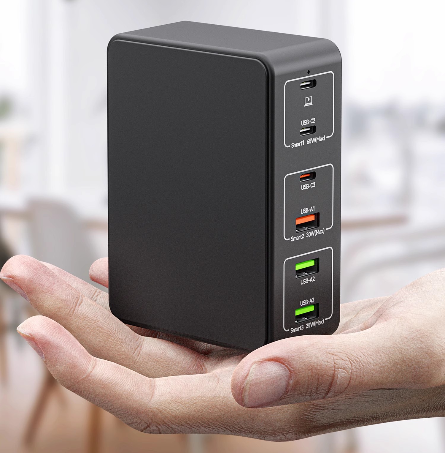 Mehrteiliges USB-Ladegerät multifunktionales Galliumnitrid Desktop-Ladestation Hochleistungs-140W intelligentes Lade-Stapel USB-Mehrfach