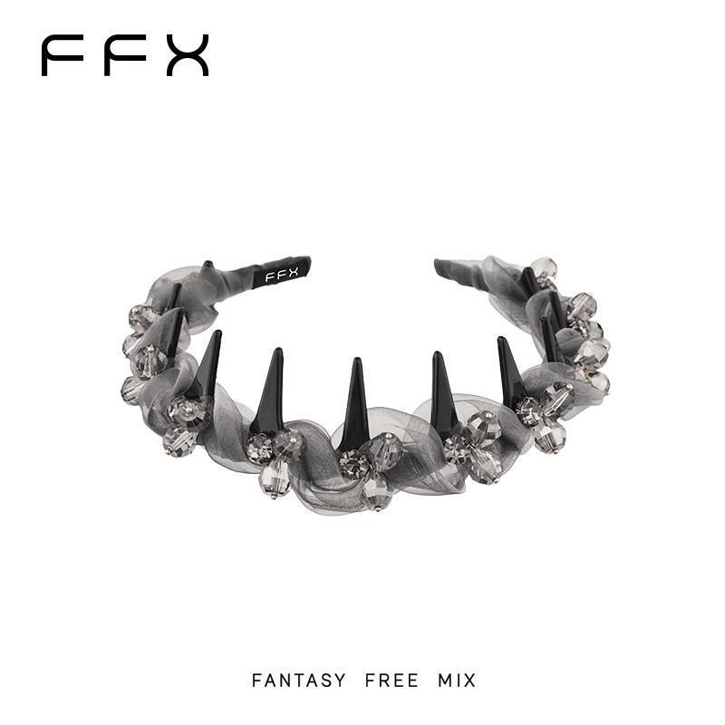 弗弗西FFX简约时尚网纱齿梳发箍晨曦沙雾日常外戴高颅顶发卡头饰|undefined