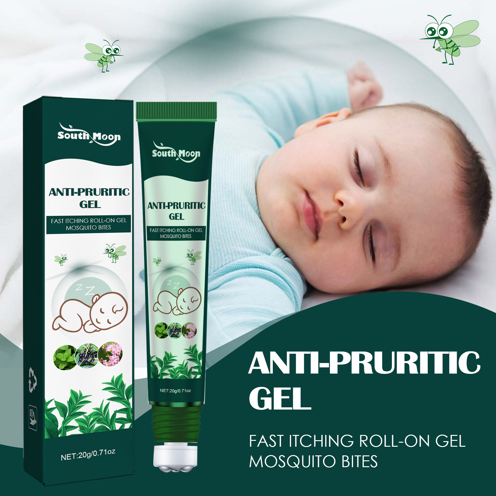 South Moon anti-mosquito and anti-itch roll-on gel for children itchy anti-mosquito bites and anti-itch care cooling oil_voghion.com