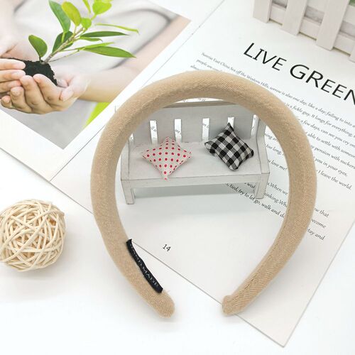 New High Crown Headband Korean Style Milk Coffee Color Wide Version Thick Sponge Hair Compress Headband Simple Elegant Hair Accessory Wholesale