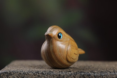 Green Sandalwood Handheld Carving Bird Ornament Craftsmanship Antique Wood Carving Plaything Simple Small Accessory Gift