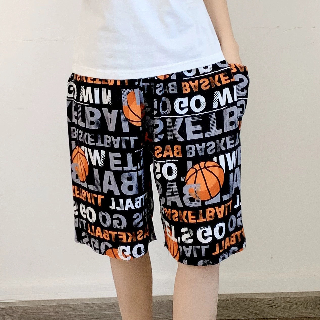 Pantalones cortos de algodón artificial para hombres de verano, pantalones, pantalones de playa, pijamas de seda, pantalones para el hogar, más gordos y pantalones casuales