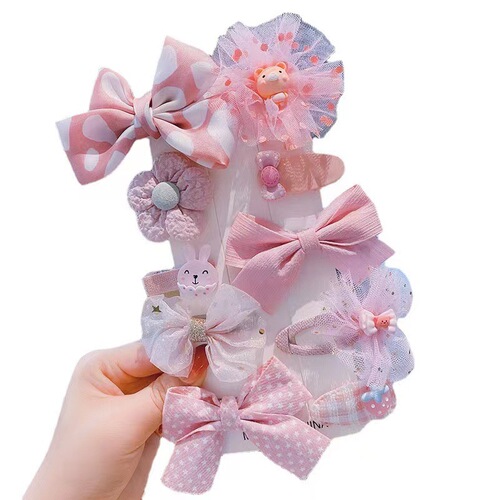 Korea's new children's hairpin princess set hair accessories girls' mesh hairpins cute baby hair accessories that don't hurt hair