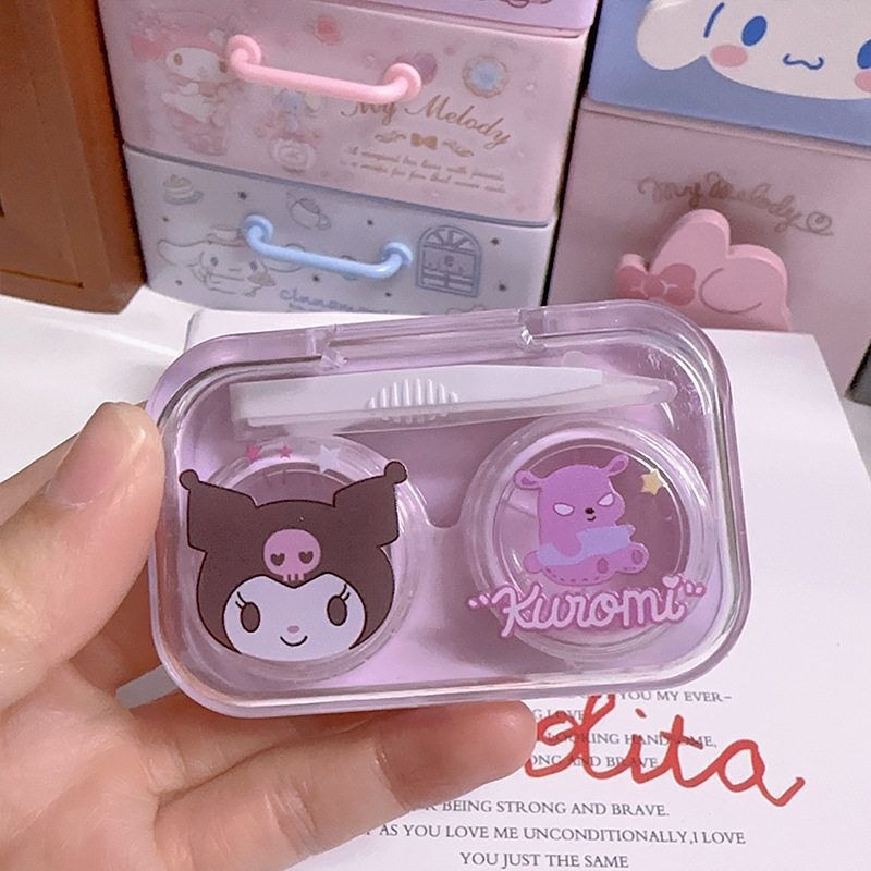 美瞳盒可爱少女心隐形眼镜盒小巧便携护理盒卡通盒