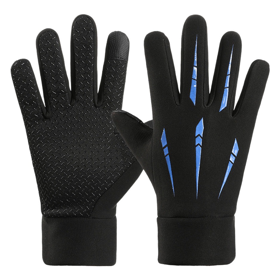 Guantes calientes Otoño e Invierno guantes de equitación al aire libre hombres de lana forrado a prueba de viento a prueba de frío estudiante montañismo guantes de pantalla táctil