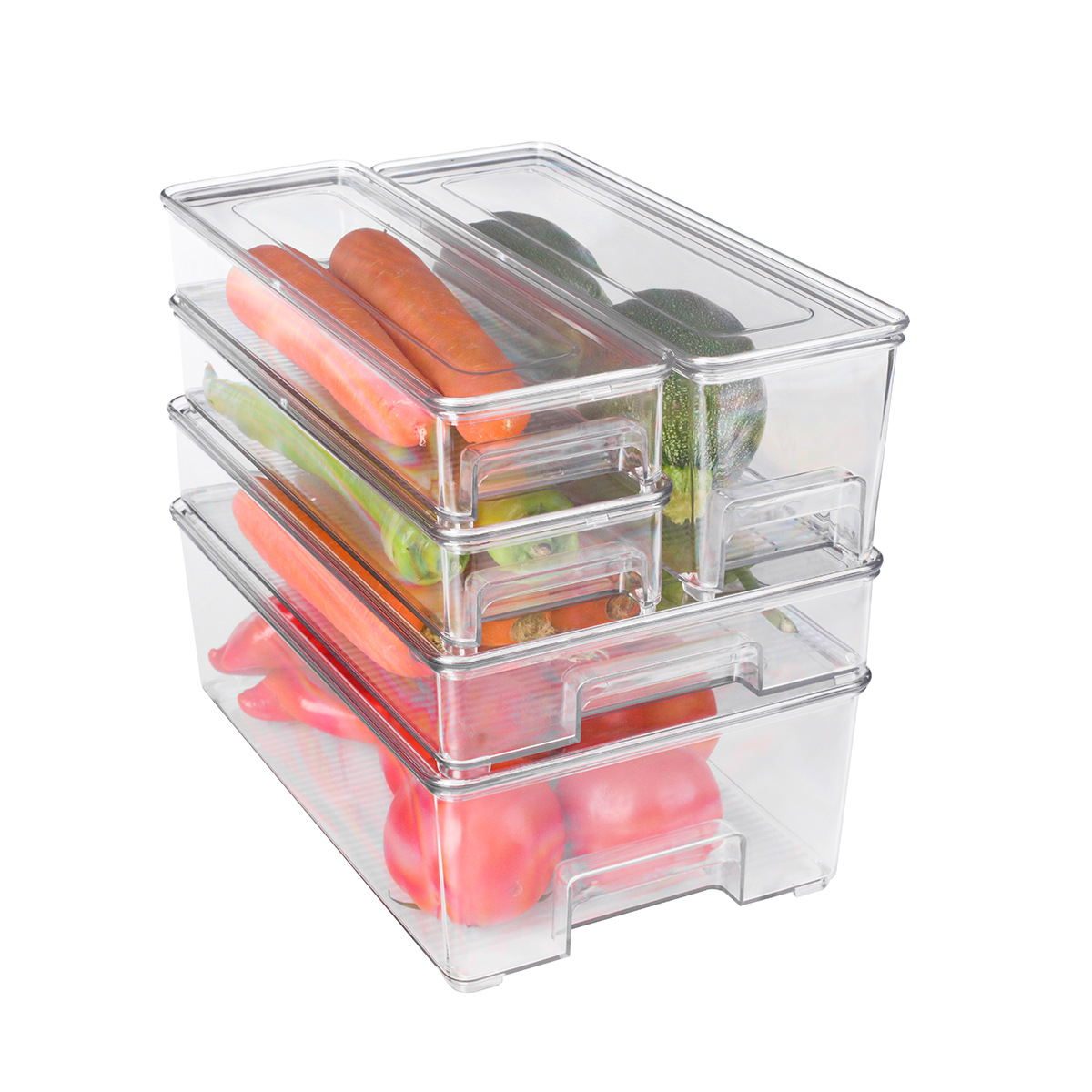 Fruits and vegetables Fresh keeping noodle Dumplings box suit food Crisper kitchen With cover Refrigerator transparent storage box Sorting box