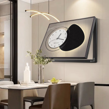 餐廳電表箱裝飾畫帶鍾表客廳電閘盒壁畫高檔輕奢配電箱遮擋掛畫