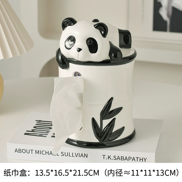 Panda bamboo tissue paper box