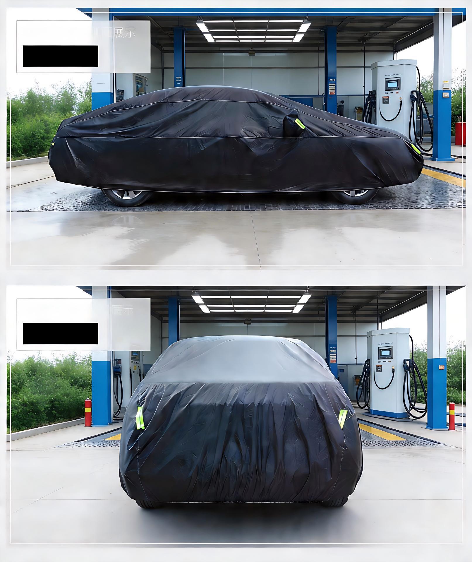 Cross-border car cover, sun-proof, rain-proof, dust-proof, sunshade, made of polyester taffeta and Oxford cloth, full-coverage car cover