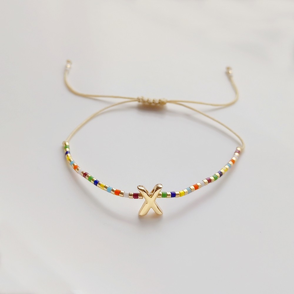 1 Piece Quantity Street Occasion Lady Letter Glass Plating 18k Gold Plated Women's Bracelets