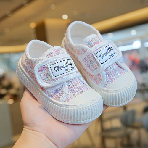 Children's Shoes 2024 Spring and Autumn New Style Canvas Shoes For Girls and Boys, Little Prince Fashion Boys' Casual Shoes, Soft Sole Baby Shoes, Trendy