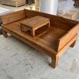 实木老榆木罗汉床中式民宿酒店家用罗汉床榻禅意家用原木床榻沙发