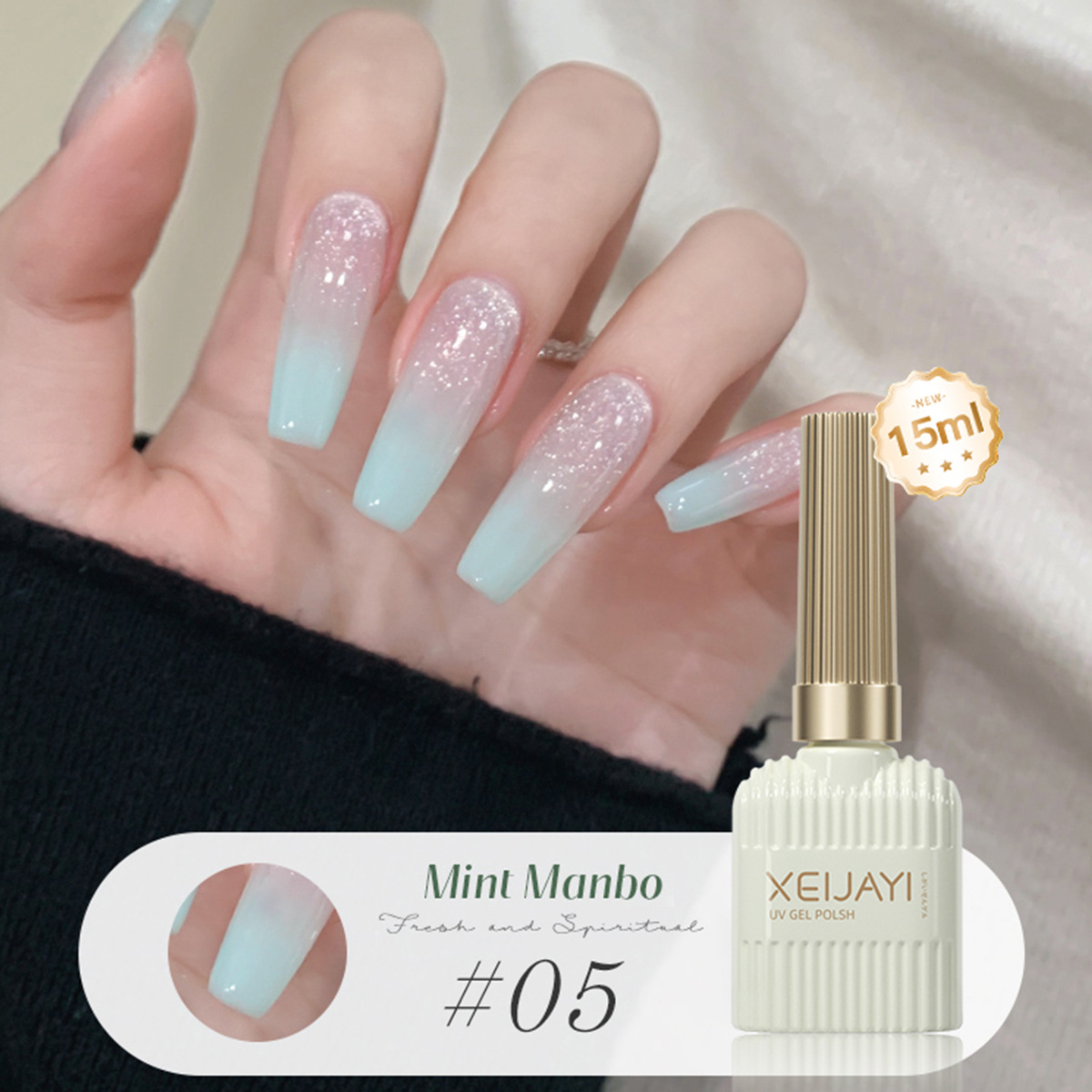 Mint Mambo Gel de esmalte de uñas Verano Nuevo pegamento de esmalte de uñas a través del hielo Nuevo salón de uñas de larga duración para mujeres populares
