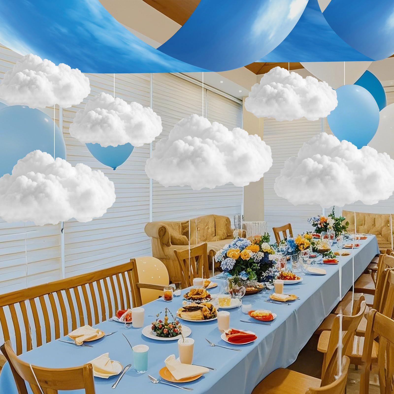Cotton Cloud Decoration Wedding Props Beautiful Shape Pendant Window Shopping Mall Hanging Colorful Road Guide White Clouds