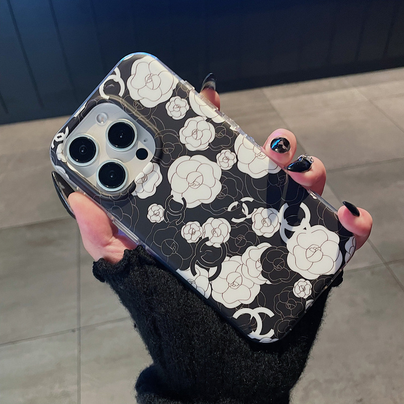 ハイエンドのライトラグジュアリー椿トレンディブランドの小さな香りのスタイルは、iPhone16Promax落下防止Apple 15携帯電話ケースに適しています|undefined