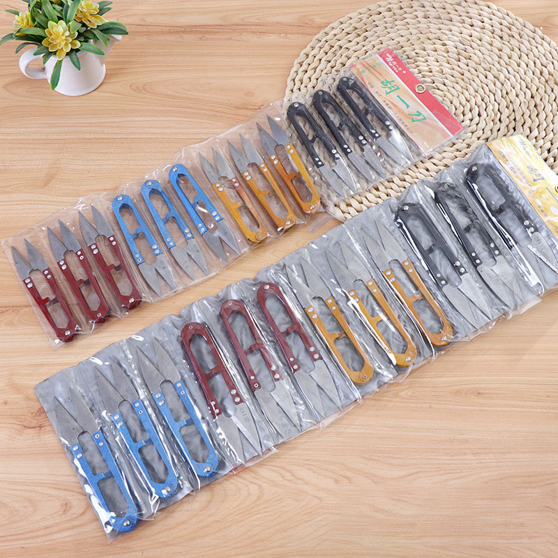 胡一刀纱剪U形线剪义乌2元店货源家用十字绣剪刀弹簧纱剪