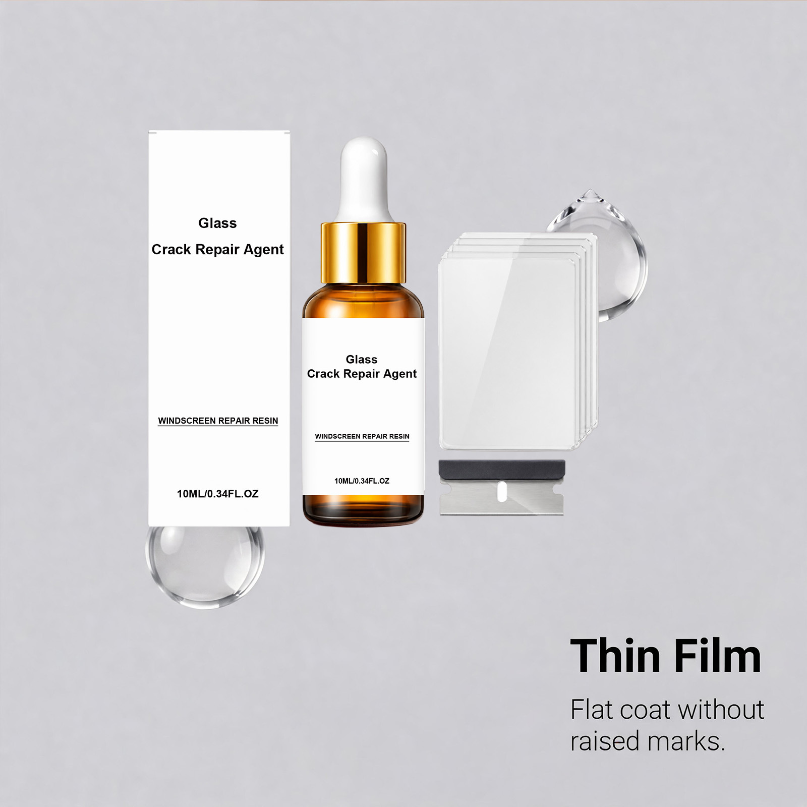 Windshield Care Kit: Multi-functional adhesive repair and care solution for scratches and cracks on car windshields
