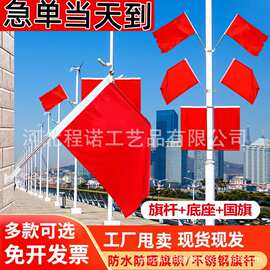 灯杆旗工型国旗工型旗杆V型旗杆壁挂旗不锈钢材质街道红旗批发