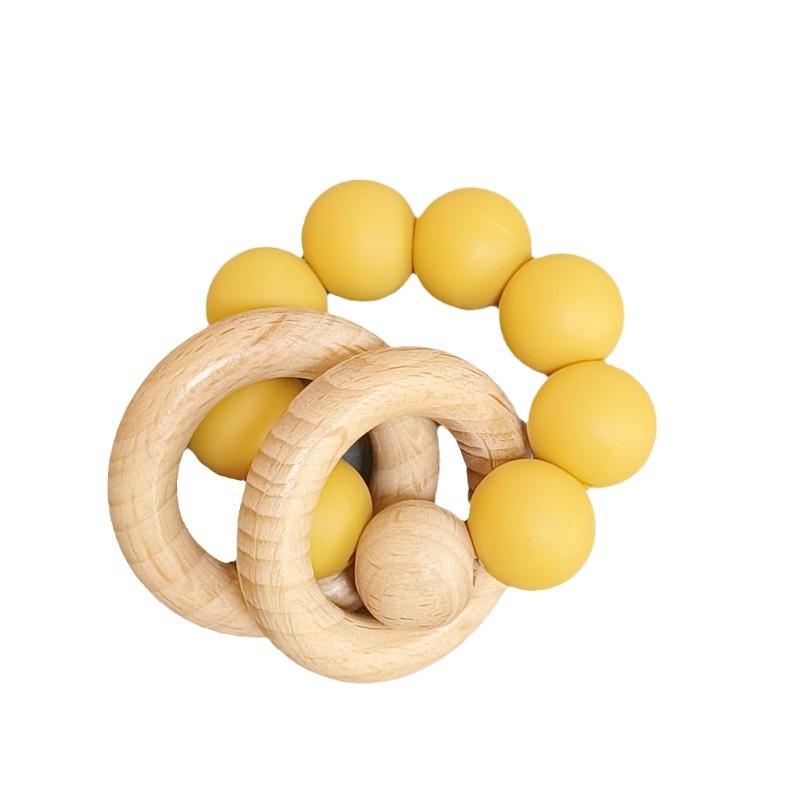 Nuevo bebé pulsera de madera de haya silicona bebé muñeca de dientes de relleno juguetes de comercio exterior Amazon AliExpress juguetes