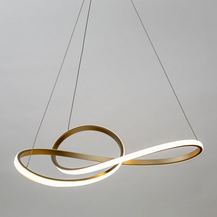 简约创意圆环北欧客厅餐厅吧台卧室儿童房酒店圆形艺术吊灯金色