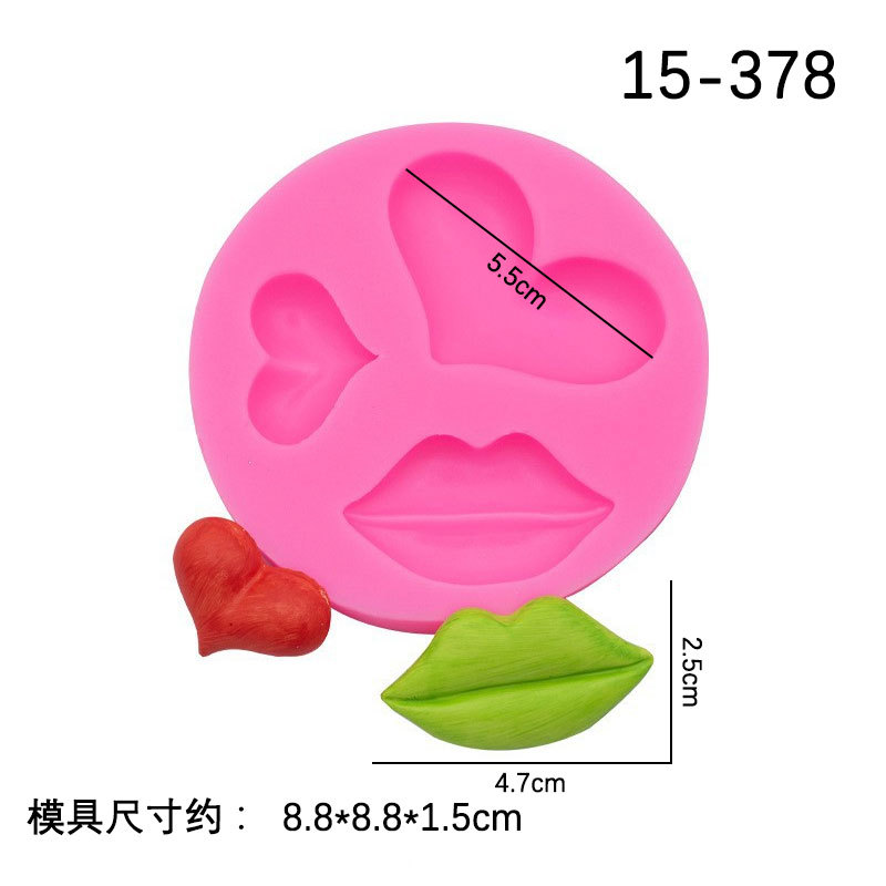 Juego de labios Molde de silicona DIY horneado chocolate fondant accesorios decorativos arcilla yeso goteo hecho a mano