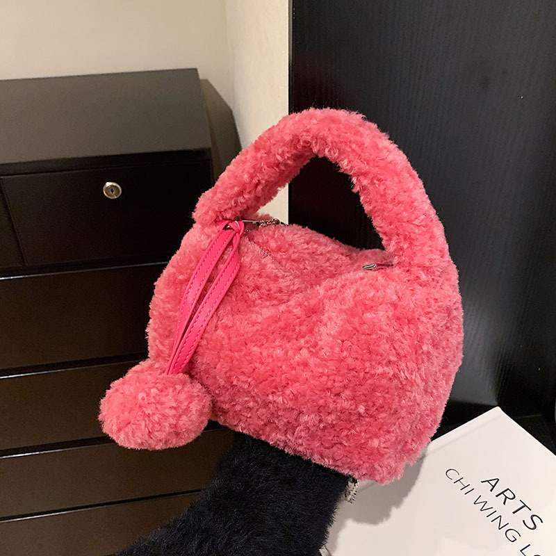 可爱毛绒小包包女2025新款时尚毛毛手提包秋冬百搭链条单肩斜挎包