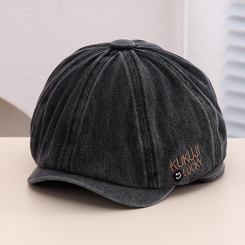 Niños vaqueros boina primavera y otoño pequeño niño tesoro lengua de pato periódico de la marea de los niños 2024 nuevo otoño otoño