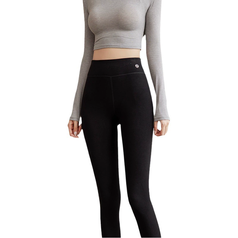 80936 # Осень и зима, новые толстые эластичные облегающие кокосовые бархатные подтяжки живота с высокой талией и флисовой подкладкой для женщин