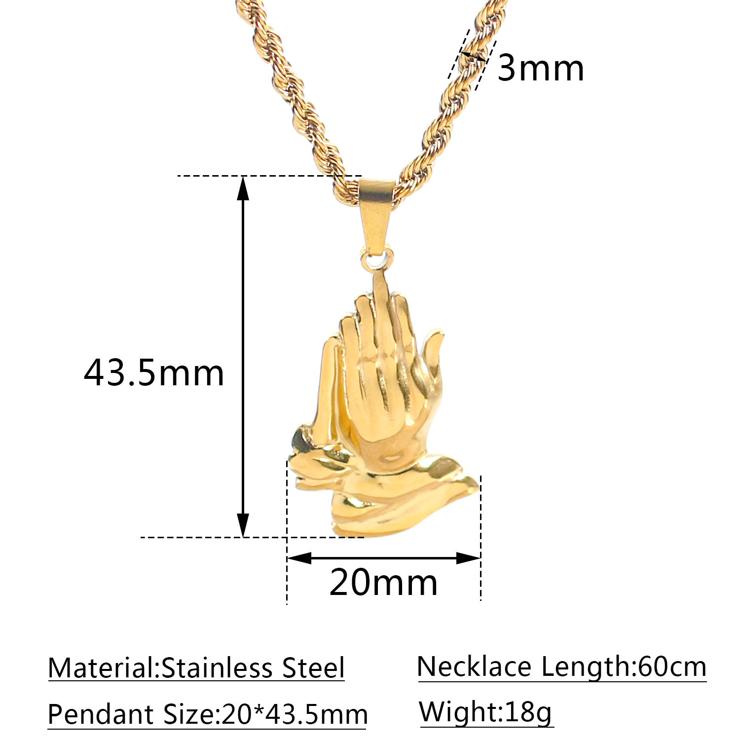 Ethnic Style Hand Stainless Steel Plating Necklace 1 Piece display picture 1