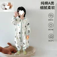 Летний спальный мешок, тонкая цельная пижама, детская однослойная пижама класса А с длинными рукавами, без костей