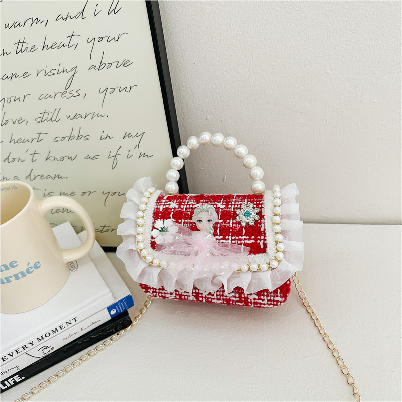 Transfronterizos Amazon bolsos para niños Aisha bolsa de la princesa bolsos de perlas bolsos de mano bolsos de chicas cadenas de comercio exterior