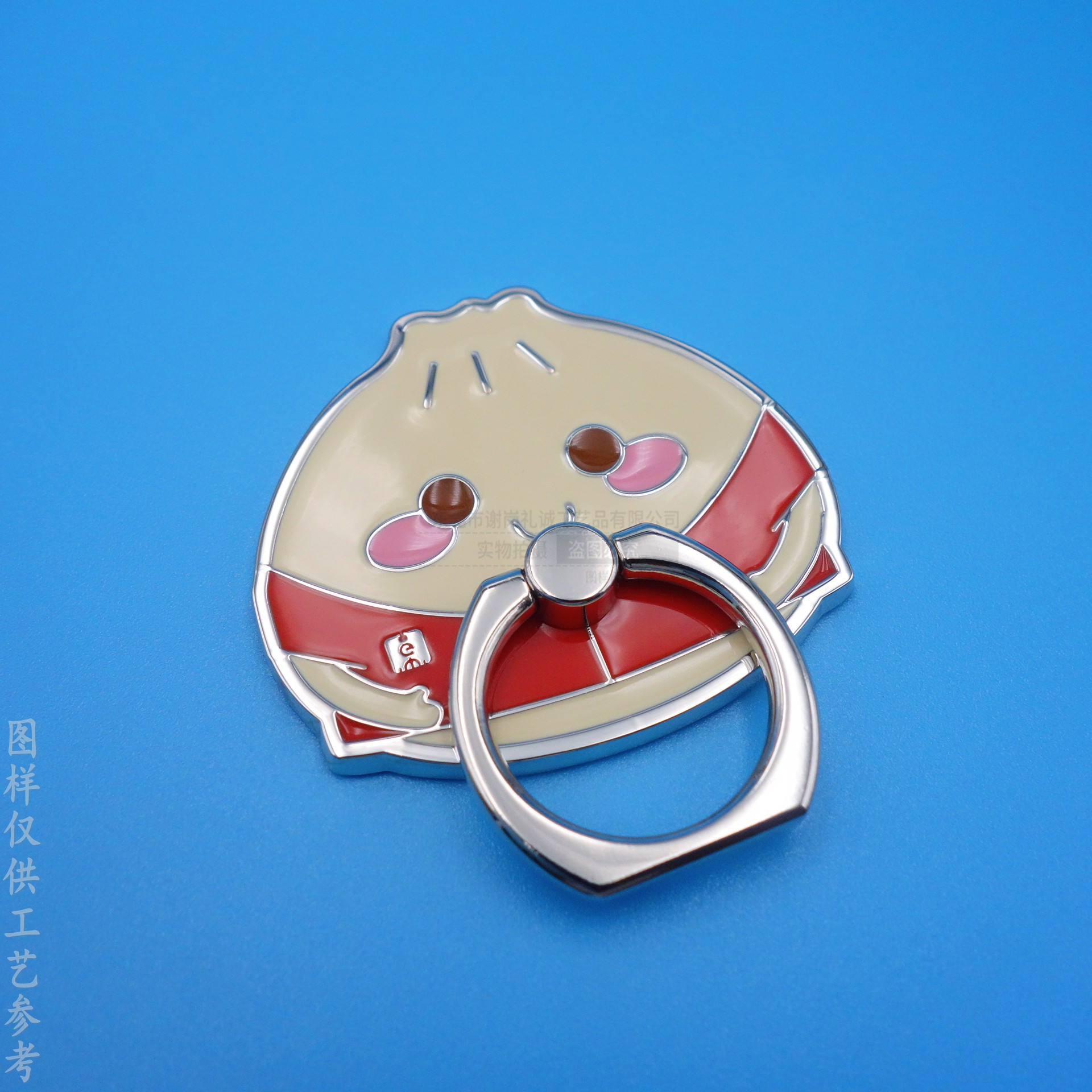 Custom Mold-Made Phone Ring Holder Stand with Enamel Pattern, Cartoon Zinc Alloy Desktop Ring Phone Stand