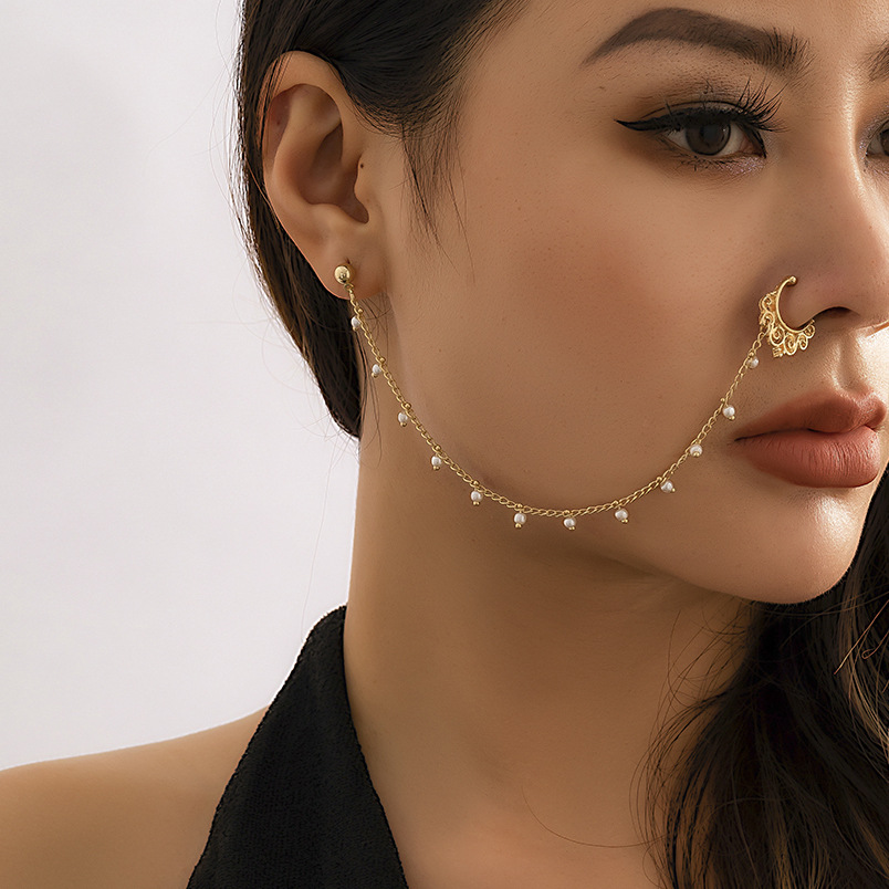 European and American jewelry, ethnic style, Su style, no punching nose studs, nose accessories, sweet and cool earrings, puncture nose rings_voghion.com