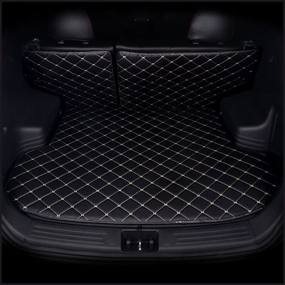 Special printing tailbox mat Trunk Mat - black-half-bag-customized