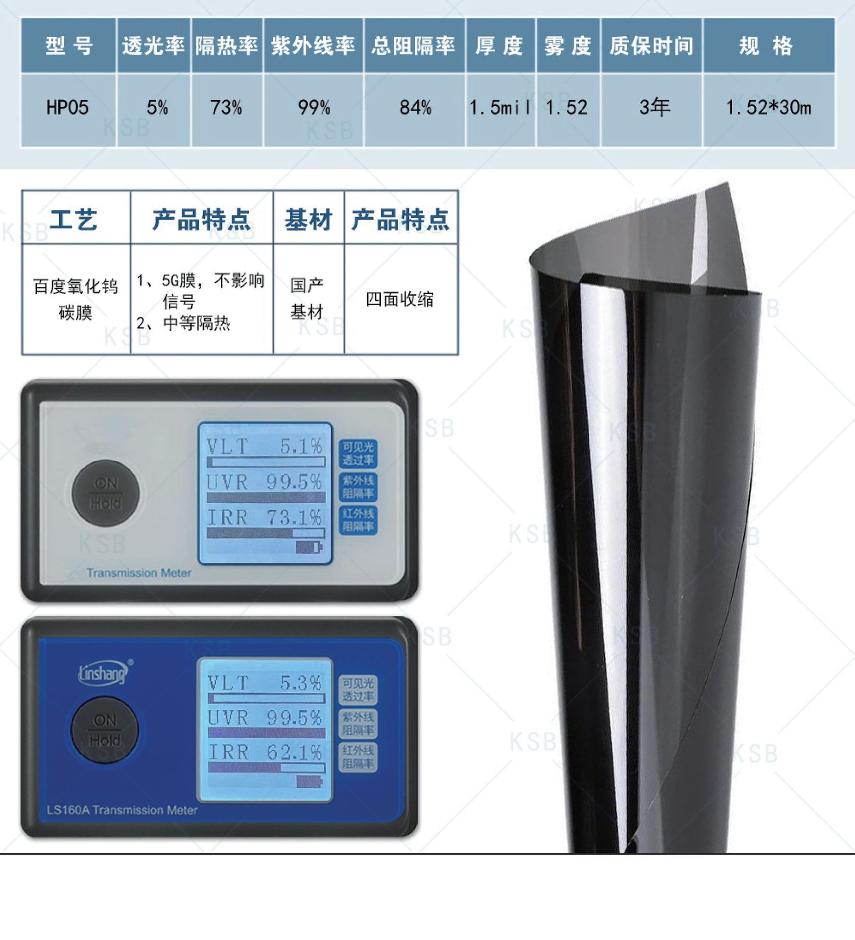 Carbon film four-sided shrink car film wholesale car insulation glass film sunscreen glass film car solar film wholesale