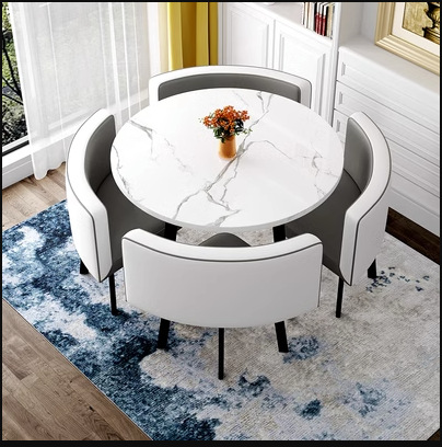 Simple Recepción y negociación pequeña mesa redonda mesa de recepción negociación reunión mesa de invitados y silla traje Oficina área de descanso mesa y silla combinación