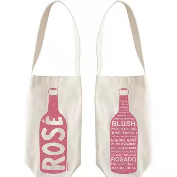 棉布袋跨境单支红酒包装拎袋外贸印花帆布包单肩学生时尚手提袋