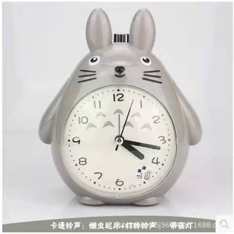 Reloj despertador de voz de los niños de dibujos animados mudo luminoso moda estudiante creativo astronauta asiento reloj noche perezoso cama reloj