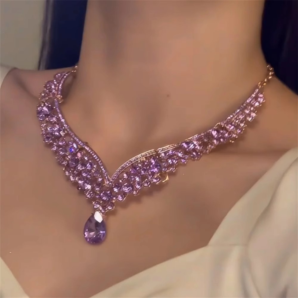 Purple diamond necklace