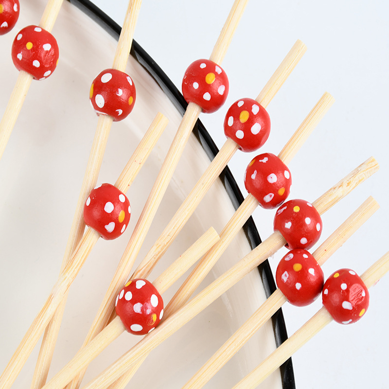 Spot mayorista ondulación roja marca de fruta marca de bambú desechable restaurante supermercado prueba marca de bambú creativa