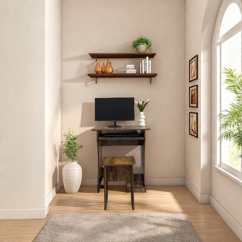 Vintage-Style Small Desk, Mini Office Desk, Laptop Desk, Supports Customization