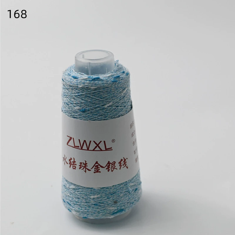 Woven silk threads handmade, 50 gram, gold and silver
