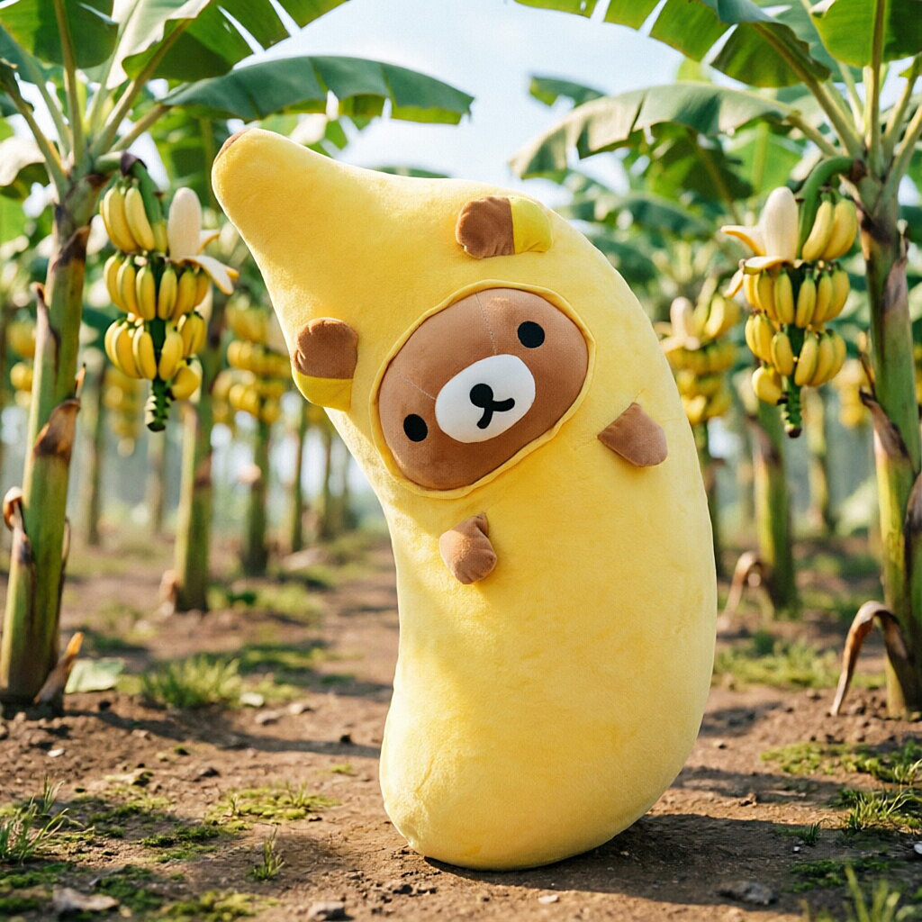 New banana Rilakkuma plush pillow, long pillow, plush toy, cute banana doll, gift for women, foreign trade doll