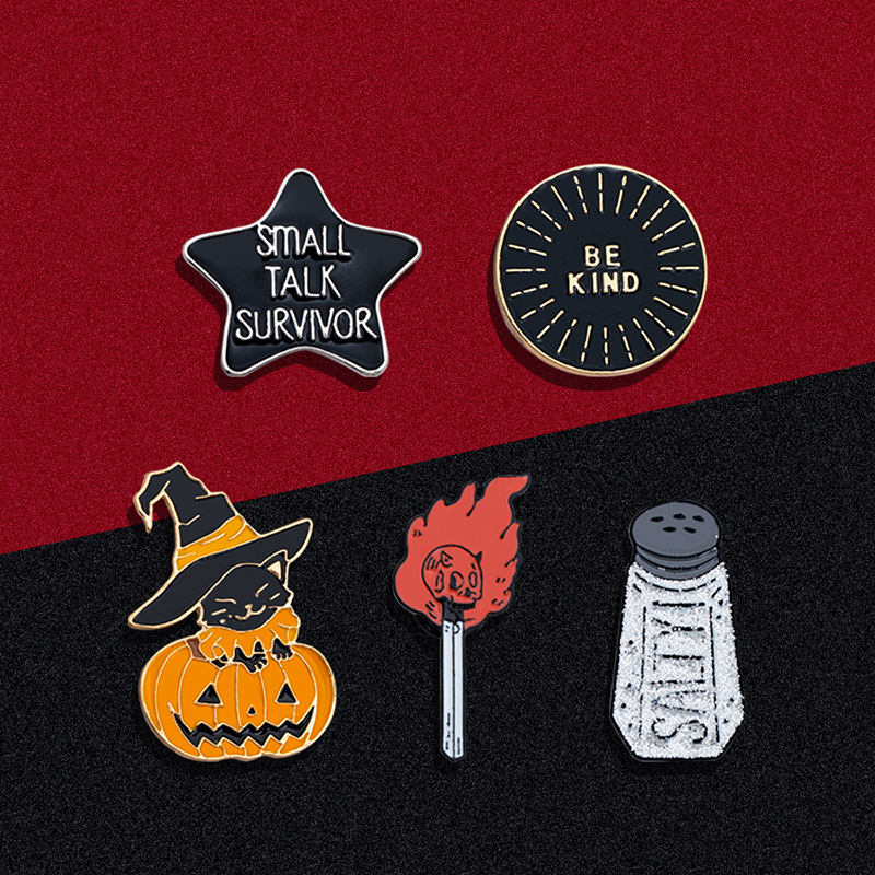 Wholesale Halloween Pumpkin Match Brooch Set Nihaojewelry display picture 1