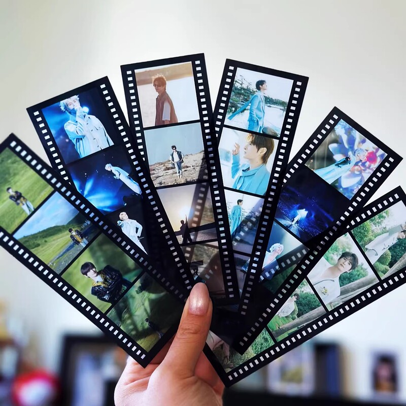 Film Bookmarks with Pictures of Celebrities, Translucent Milky White Film, Reverse Slide, Oil Painting, Light-Transmitting Cards