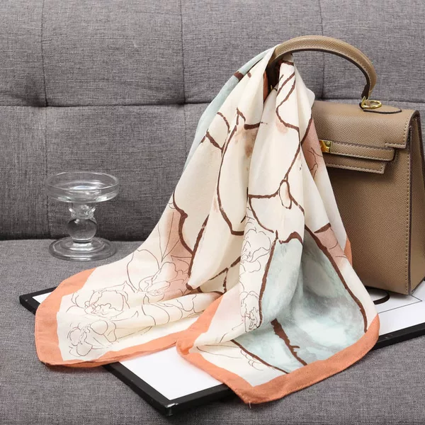 Herringbone pattern square towel cotton linen 70 square towel breathable autumn and winter new scarf women feel good