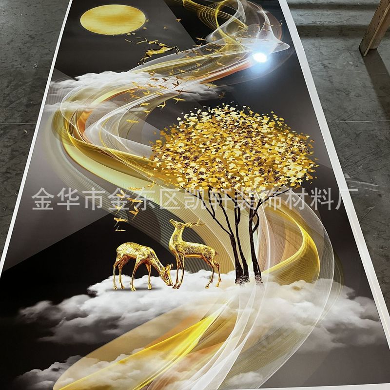 Uv壁板プリント画金板木の装飾面の炭素結晶板倉庫里南の箔押し透明板の波板の背景壁|undefined